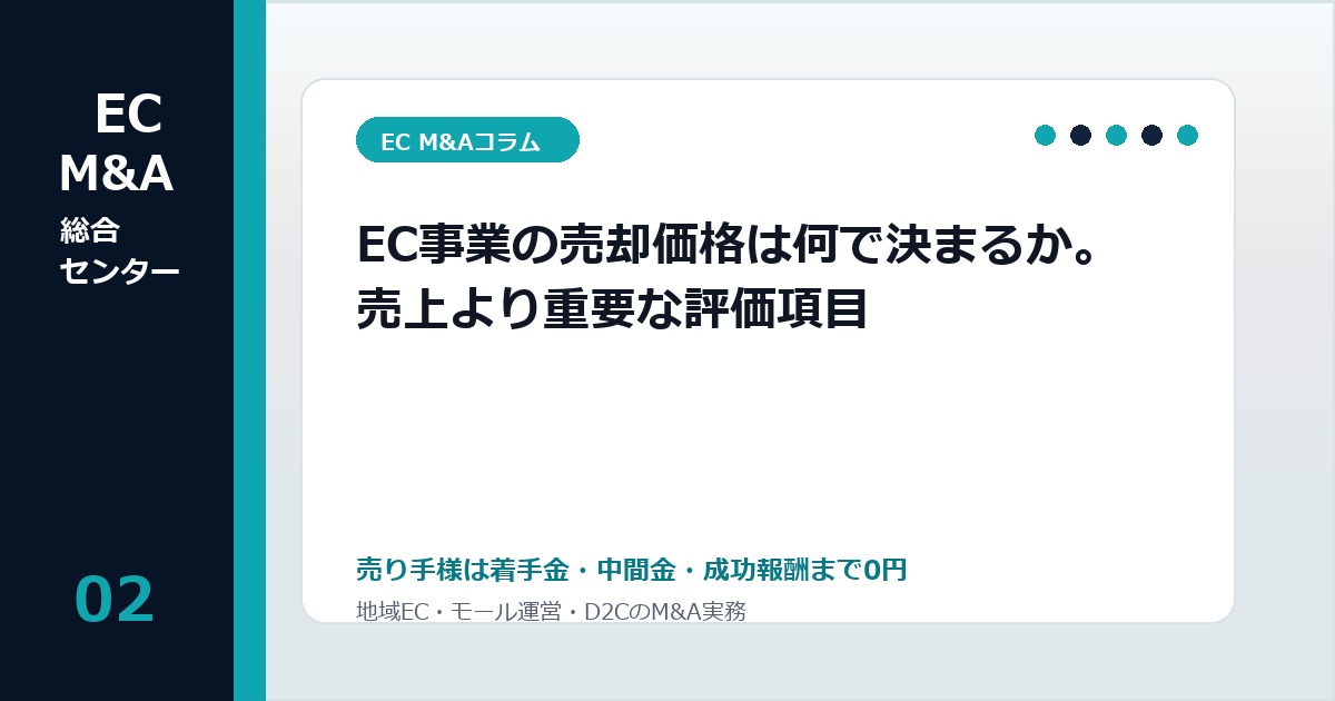 EC事業の売却価格は何で決まるか。売上より重要な評価項目のアイキャッチ画像