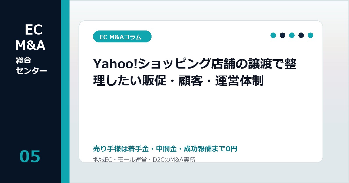 Yahoo!ショッピング店舗の譲渡で整理したい販促・顧客・運営体制のアイキャッチ画像