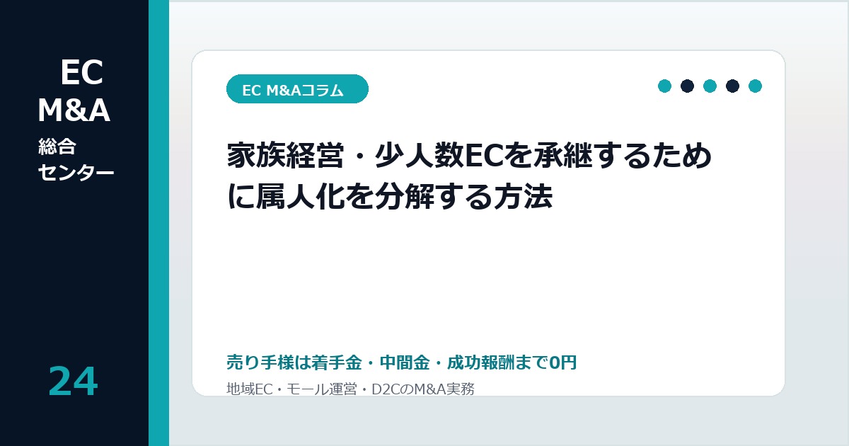 家族経営・少人数ECを承継するために属人化を分解する方法のアイキャッチ画像