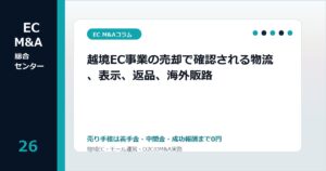越境EC事業の売却で確認される物流、表示、返品、海外販路のアイキャッチ画像